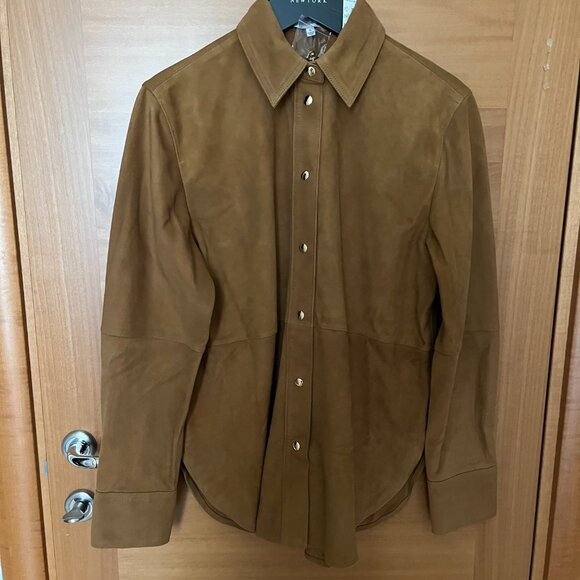 Madewell Straight-Hem Button-Up Lightweight Suede Jacket NWT, S - Picture 6 of 10